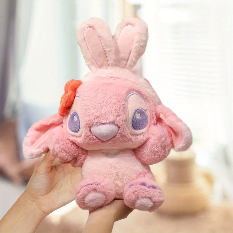 MINISO Stitch & Angel Sakura Peluches – Mignons oreillers de couple de dessins animés en 3D, parfaits pour la décoration de la chambre des enfants, la Saint-Valentin, Noël, Halloween, Pâques et les cadeaux d'anniversaire
