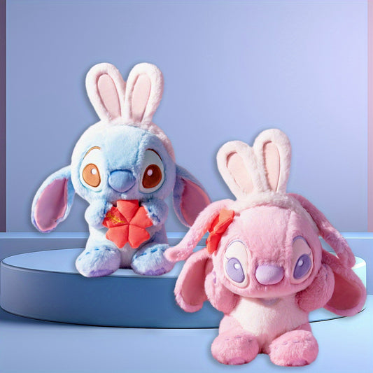 MINISO Stitch & Angel Sakura Peluches – Mignons oreillers de couple de dessins animés en 3D, parfaits pour la décoration de la chambre des enfants, la Saint-Valentin, Noël, Halloween, Pâques et les cadeaux d'anniversaire