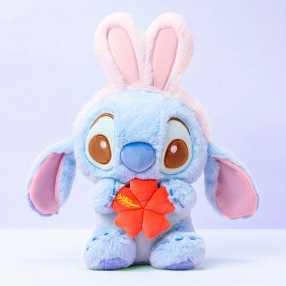 MINISO Stitch & Angel Sakura Peluches – Mignons oreillers de couple de dessins animés en 3D, parfaits pour la décoration de la chambre des enfants, la Saint-Valentin, Noël, Halloween, Pâques et les cadeaux d'anniversaire