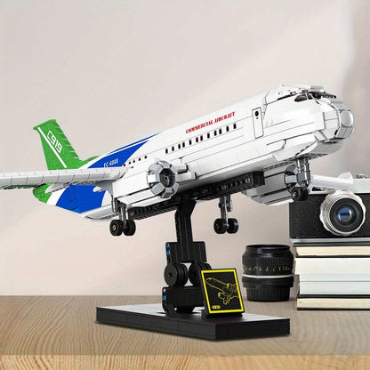 Ensemble de construction d'avion passager 1601 pièces - Cadeaux de Noël, Assemblage de Petites Particules \u002F Présent d'anniversaire de Noël, Décoration Maison Très Difficile