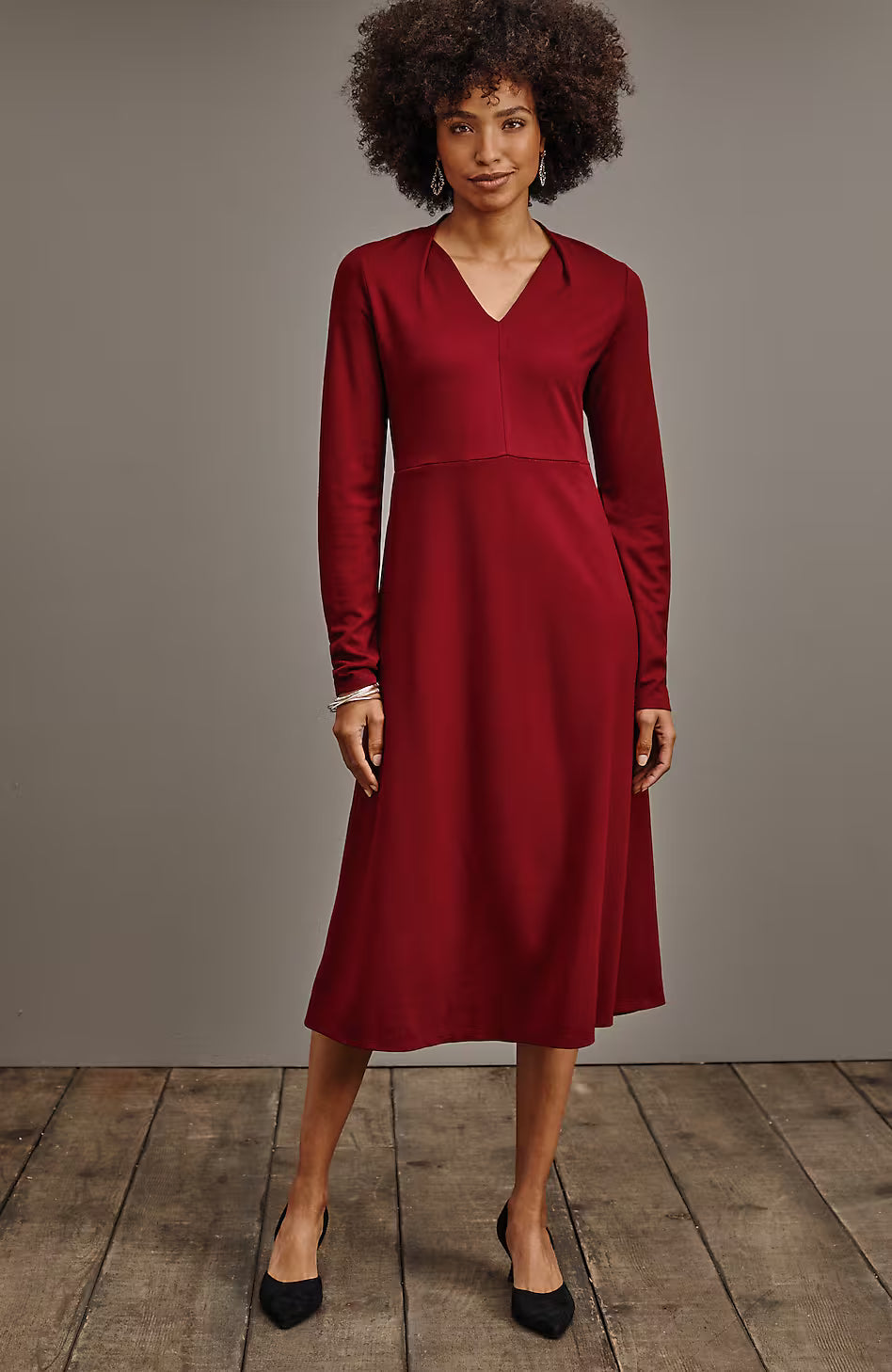 Wearever Double-Face Jersey Fit-And-Flare Dress