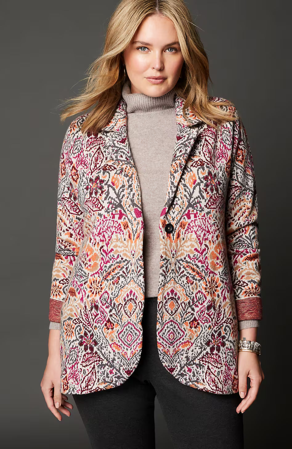 Jacquard Sweater Blazer