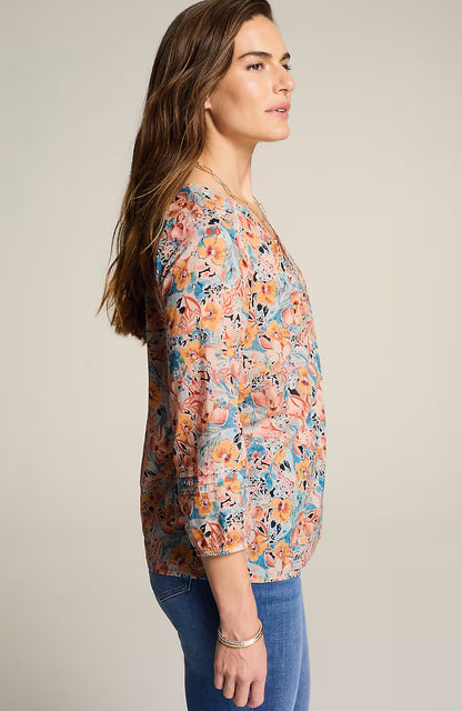 Pintucked Cotton Voile Top