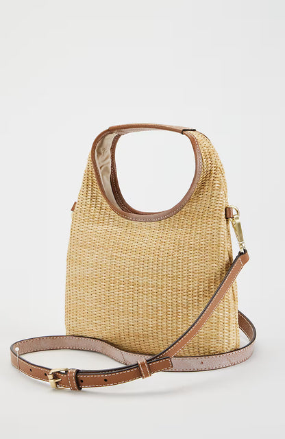 Straw & Leather Convertible Crossbody