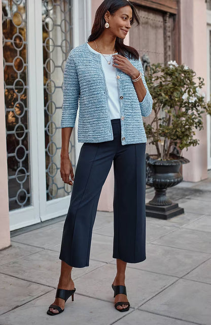 Wearever Double-Face Jersey Pintucked Crops