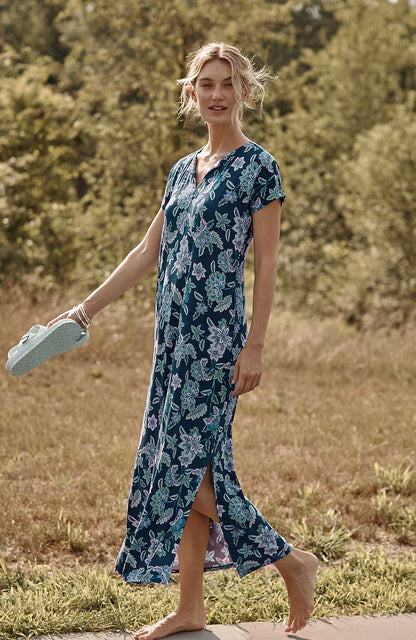 Split-Neck Maxi Dress