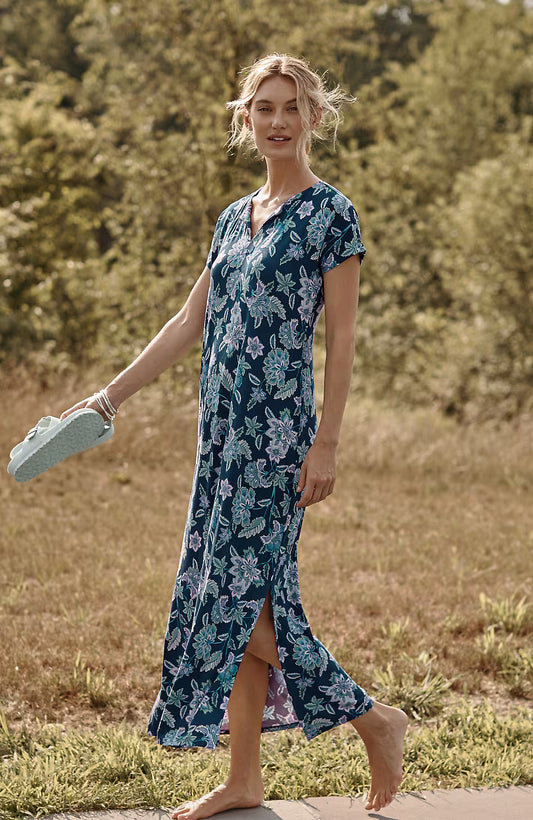 Split-Neck Maxi Dress