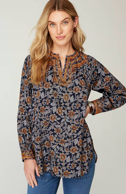 Pure Jill Twill Embroidered Tunic