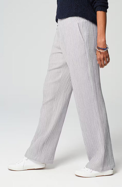 Smocked-Waist Cotton-Gauze Pants