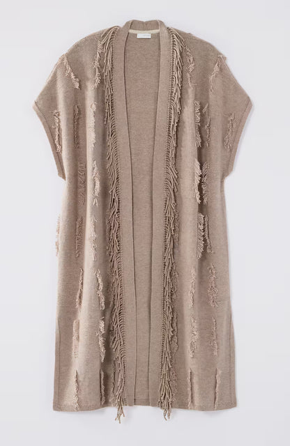 Pure Jill Jacquard Fringe Gilet