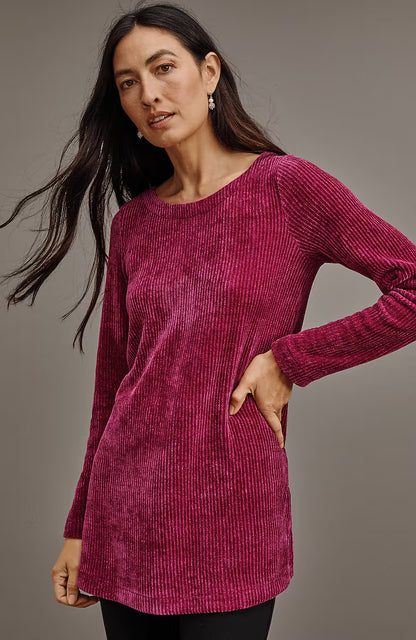 Wearever Boat-Neck Chenille Tunic