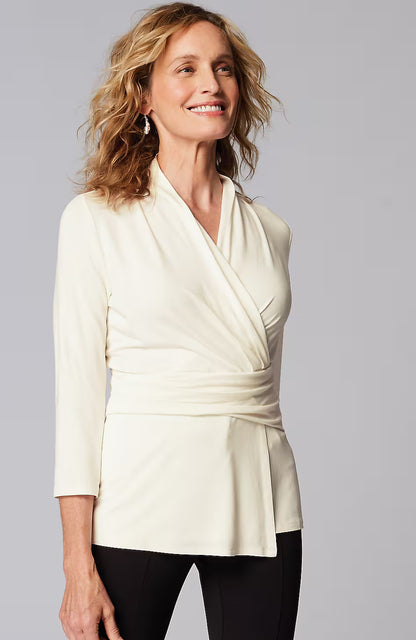 Wearever V-Neck Draped-Waist Top