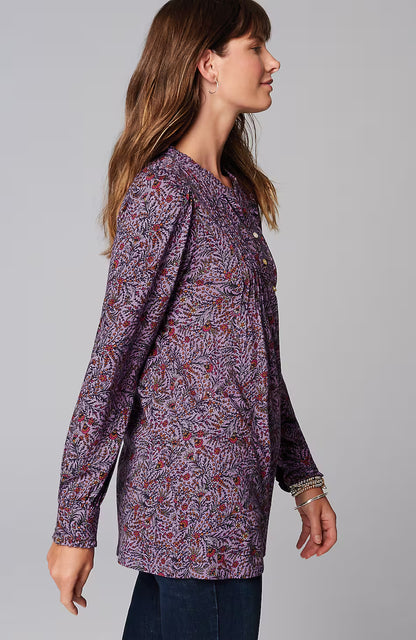 Ruffle-Trim Pintucked Tunic
