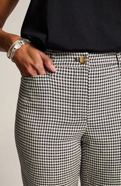 Linen-Stretch Straight-Leg Crops