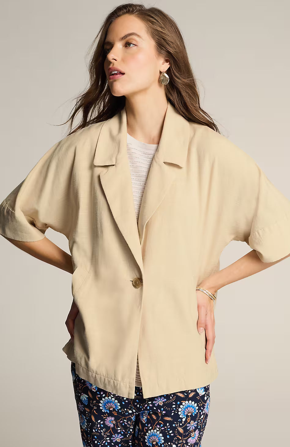 Wearever Collared One-Button Jacket