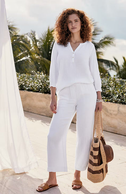 Cotton-Gauze Pull-On Crops