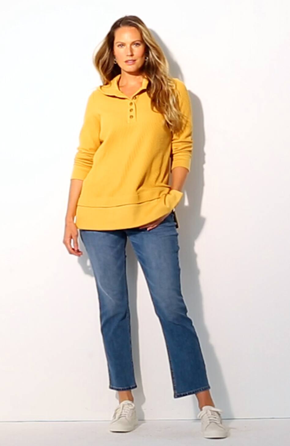 Textured-Knit Hoodie Tunic