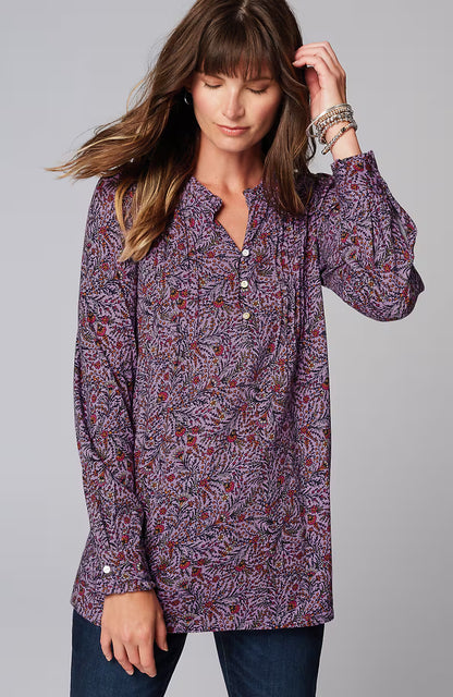 Ruffle-Trim Pintucked Tunic