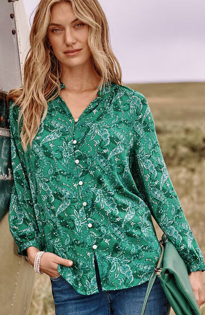 Ruffled Satin Top
