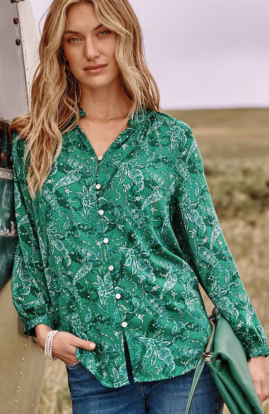 Ruffled Satin Top