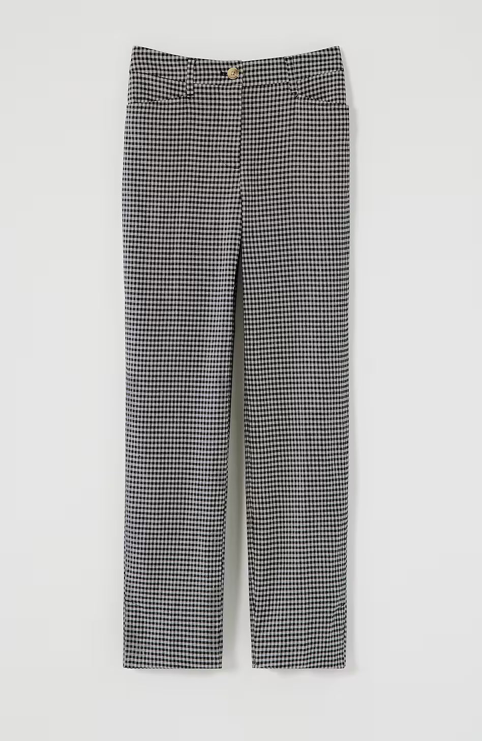 Linen-Stretch Straight-Leg Crops