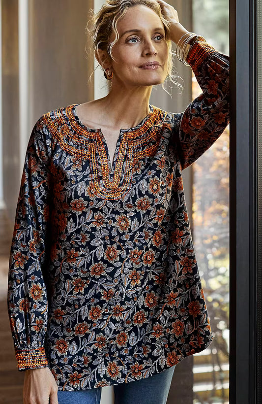 Pure Jill Twill Embroidered Tunic