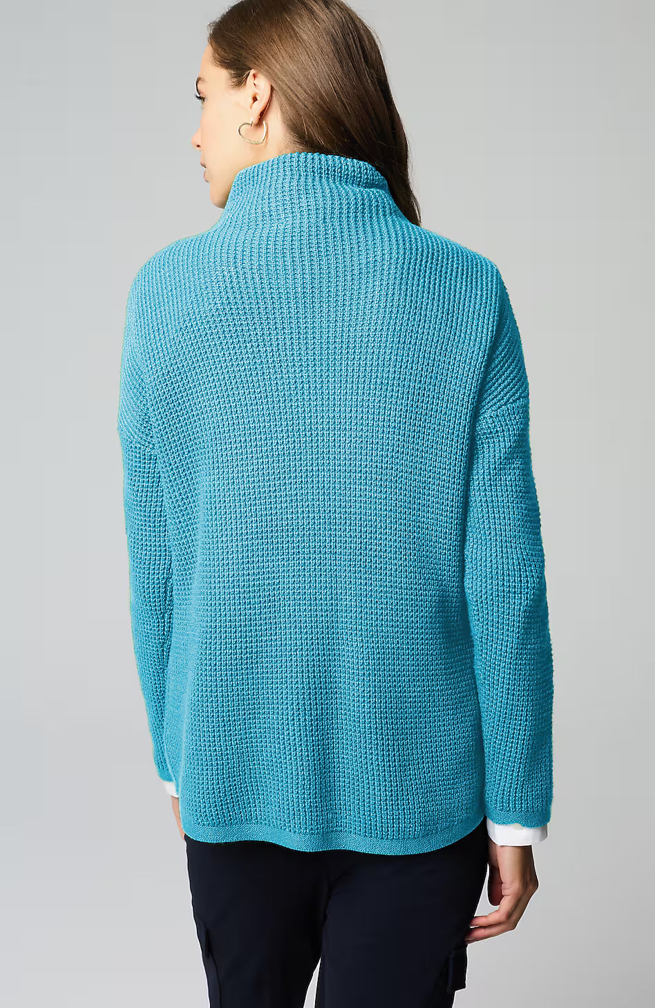Textured Funnel-Neck Sweater