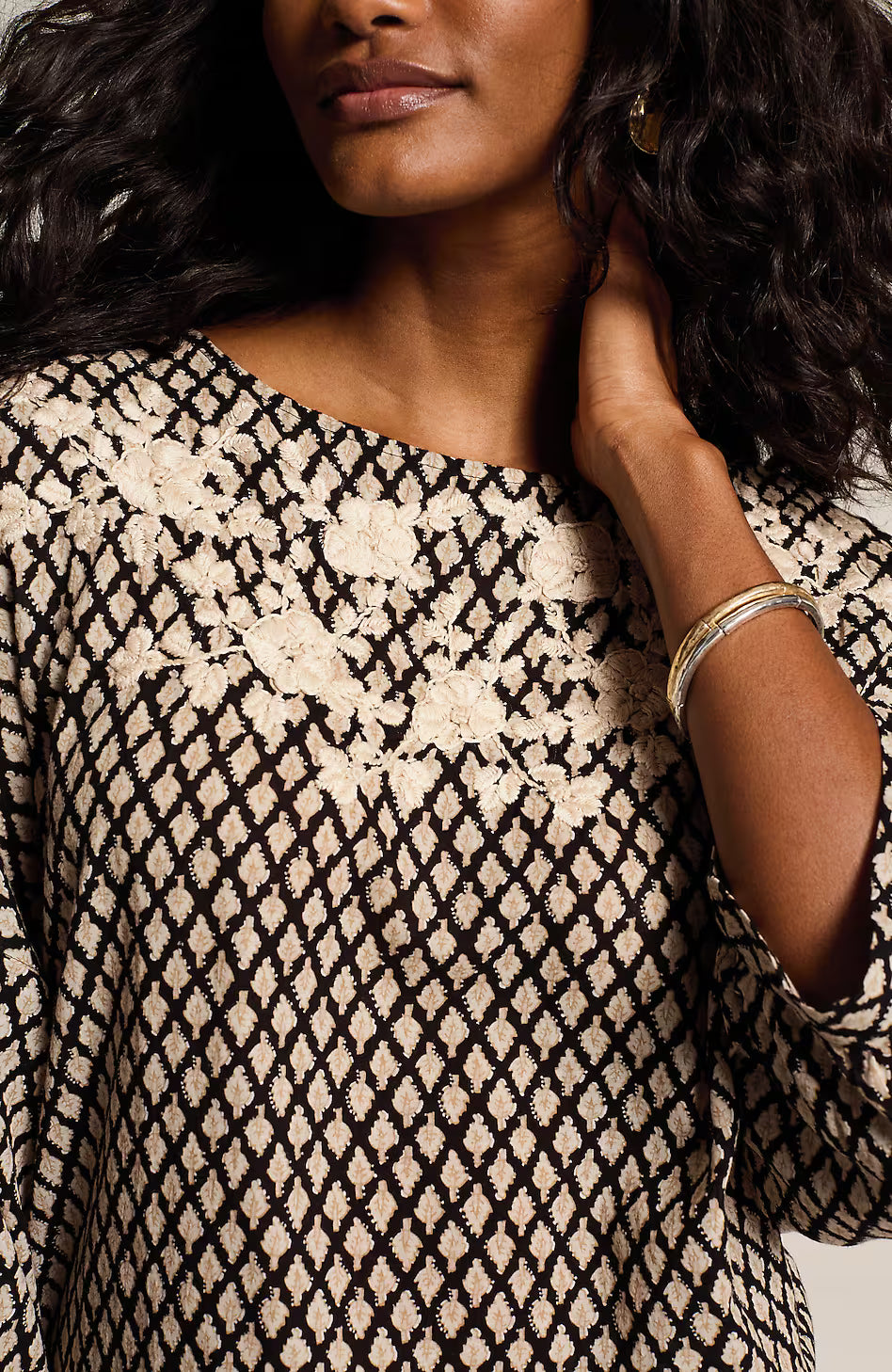 Pure Jill Hand-Embroidered Top