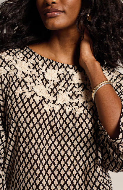 Pure Jill Hand-Embroidered Top