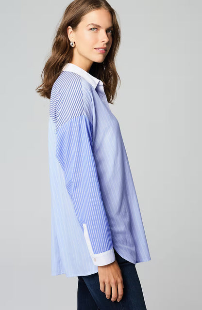 Mixed-Stripes Oversized Tunic