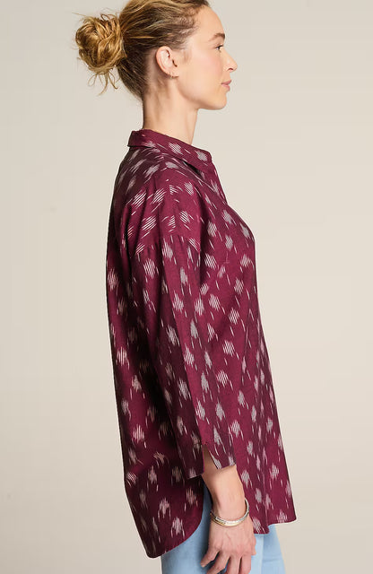 Pure Jill Ikat Button-Front Tunic
