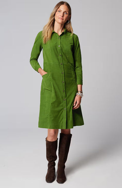 Soft Cord Shirtdress