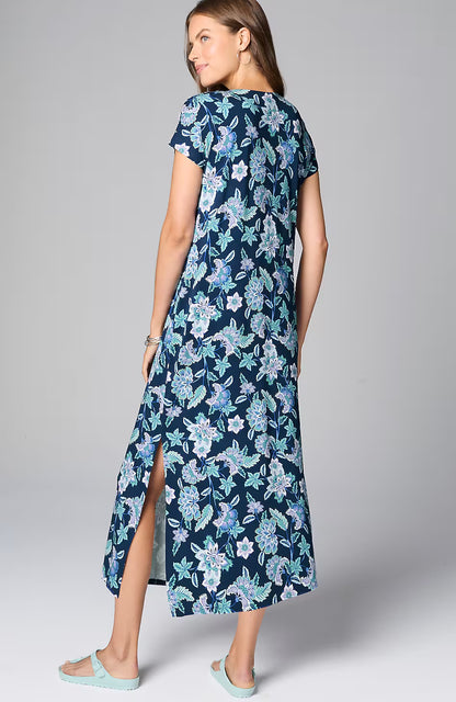 Split-Neck Maxi Dress