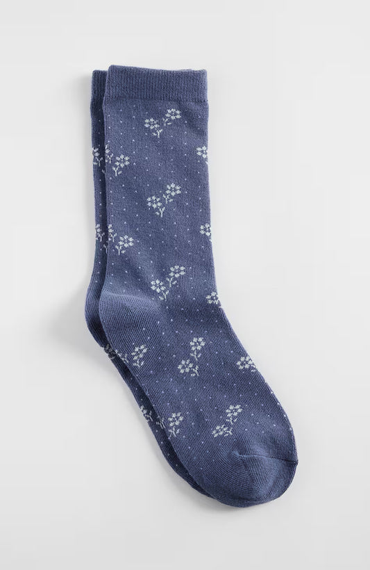 Floral Dot Crew Socks
