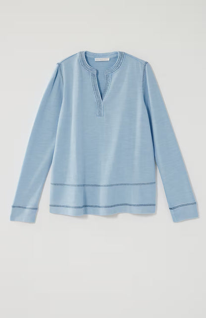 Pure Jill Contrast-Stitched Top