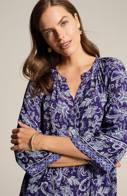 Split-Neck A-Line Dress