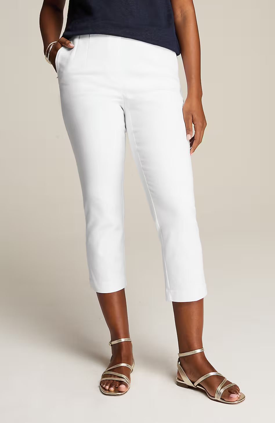 Versatile Cotton-Stretch Slim-Leg Capris