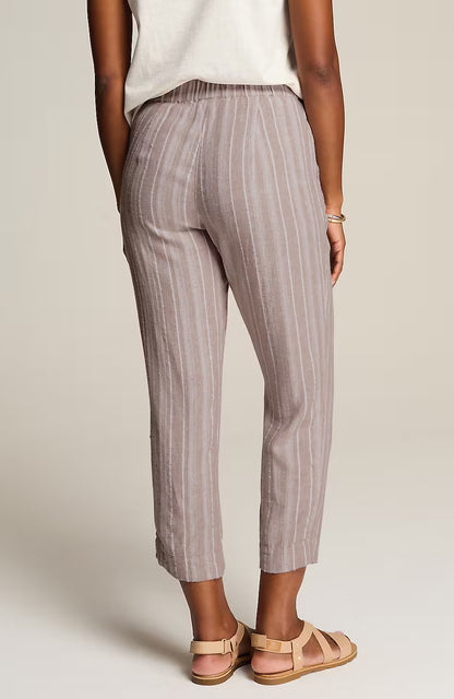 Pure Jill Textured-Stripes Cropped Pants