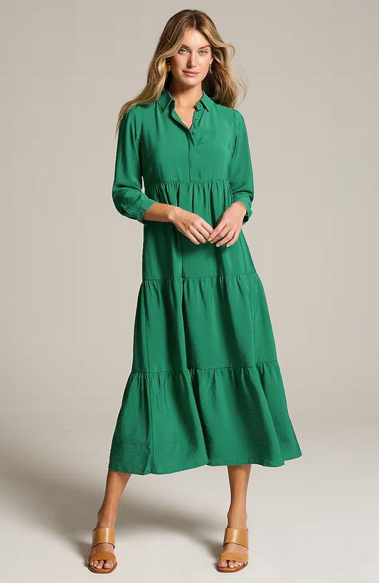 Tiered Maxi Shirtdress