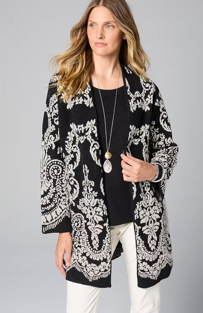 Placed-Jacquard Cardi