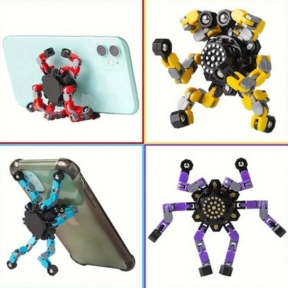 15pcs Jouets Fidget Spinner Transformables - Twister Mécanique en Spirale, Tour de Création, Jouets à Main pour Soulager le Stress, Cadeaux de Fête et d'Anniversaire, Pas Besoin de Piles, Design Joufflu avec Cœurs, Étoiles et Espaces Navals, Jouet Fidget