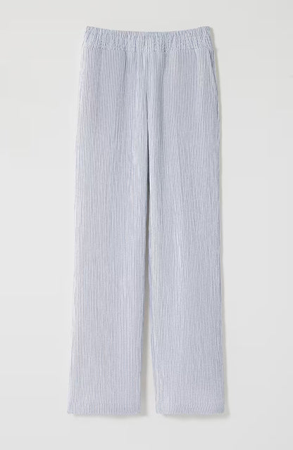 Smocked-Waist Cotton-Gauze Pants