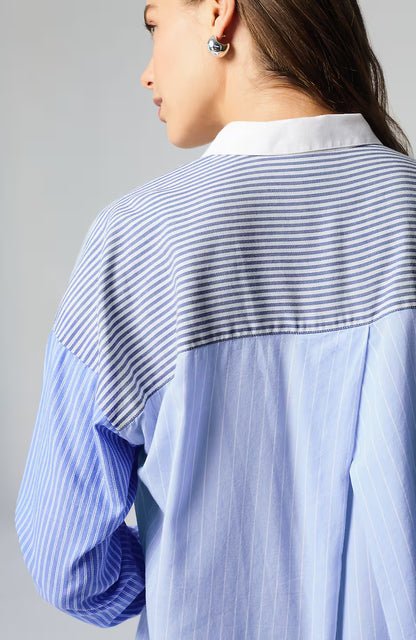 Mixed-Stripes Oversized Tunic