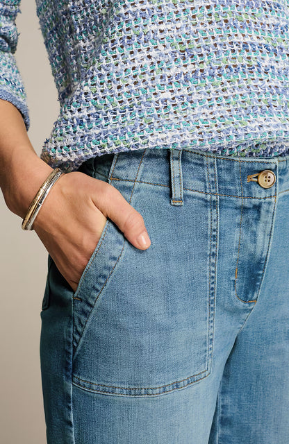 Denim Patch-Pocket Shorts