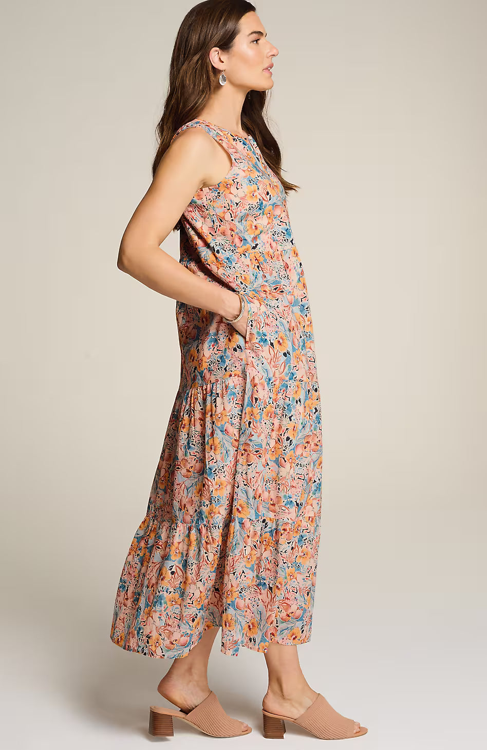 Cotton Voile Tiered Maxi Dress