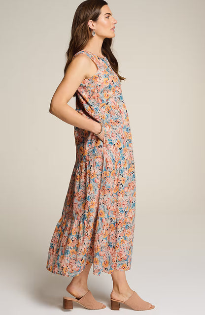 Cotton Voile Tiered Maxi Dress