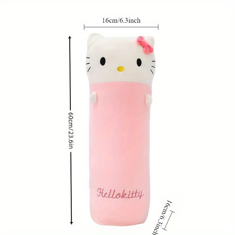Oreiller en Peluche Cylindrique Mignon de Sanrio, Grand Coussin Douillet pour Chambre à Coucher, Oreiller Décoratif Adapté au Bureau et au Repos à la Maison