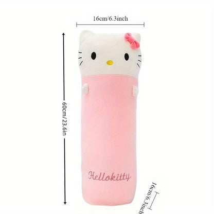 Oreiller en Peluche Cylindrique Mignon de Sanrio, Grand Coussin Douillet pour Chambre à Coucher, Oreiller Décoratif Adapté au Bureau et au Repos à la Maison