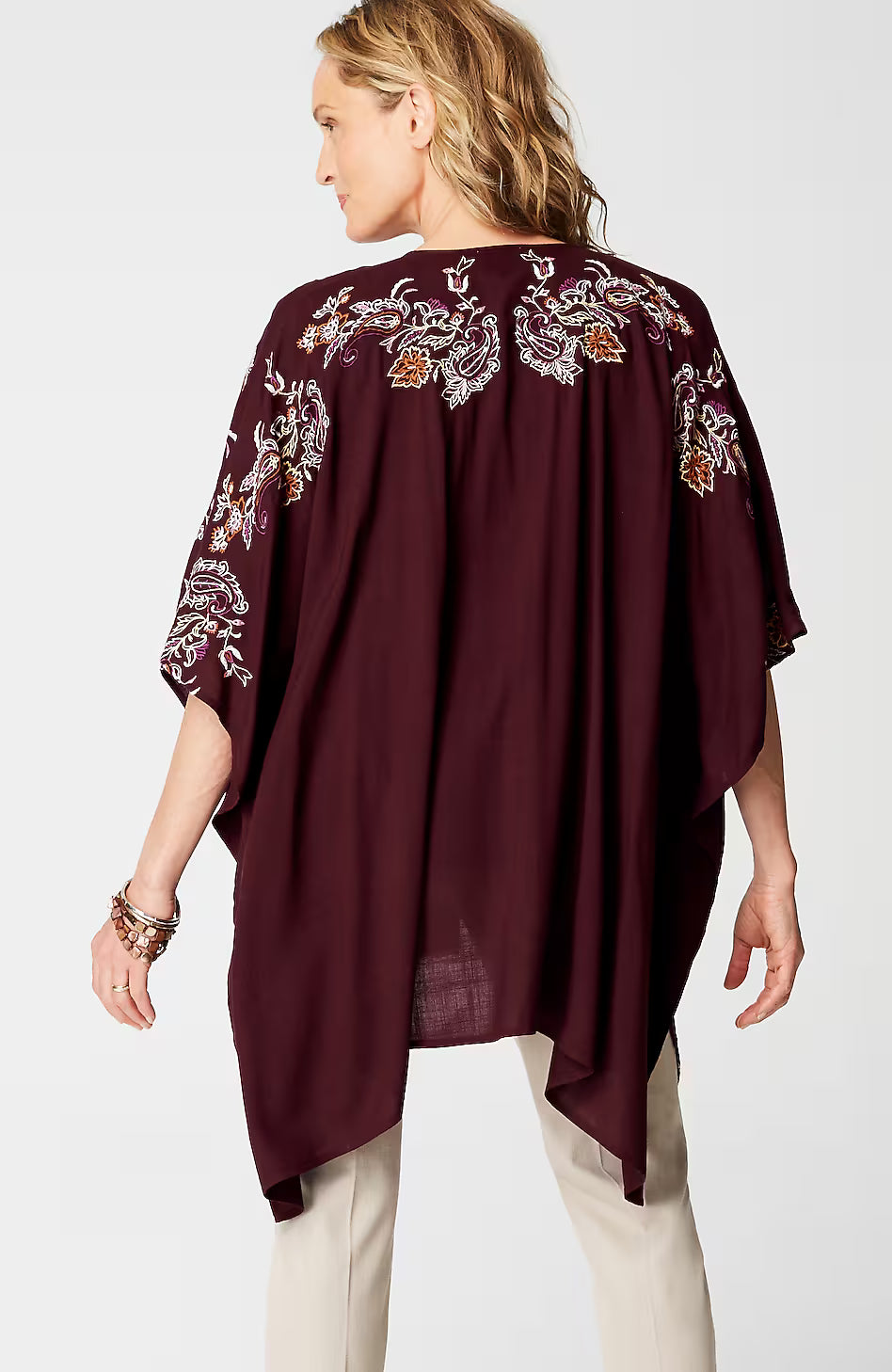 Embroidered Paisley Ruana