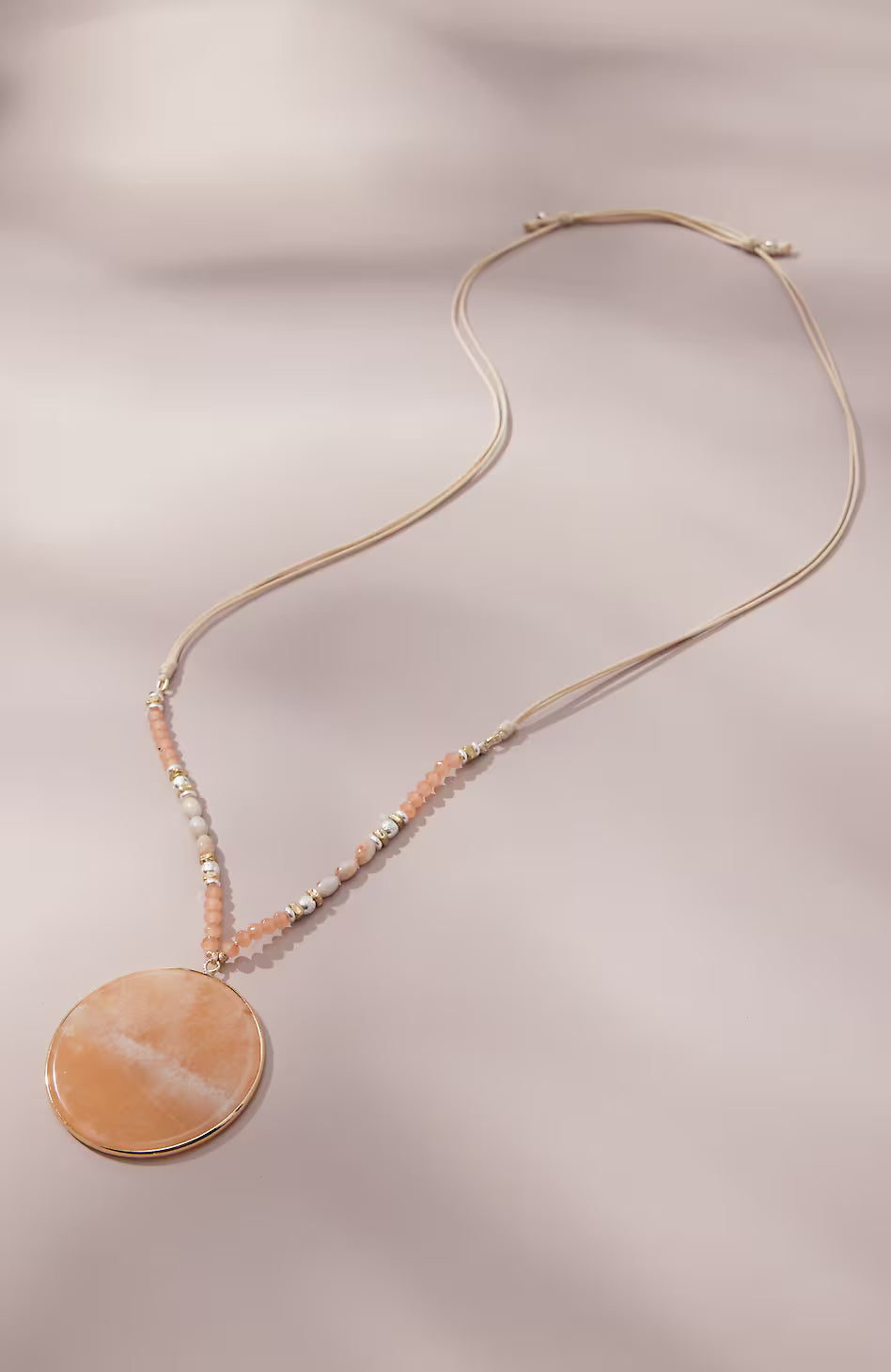 Peach Agate Pendant Necklace